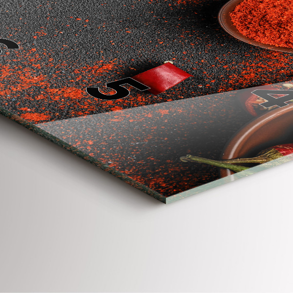 Square glass wall clock Red peppers