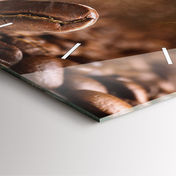 Square glass wall clock Coffee beans