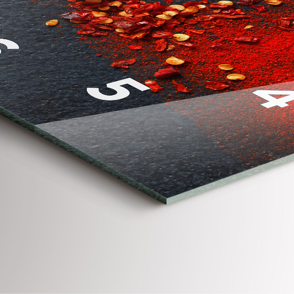 Square glass wall clock Red pepper seasoning