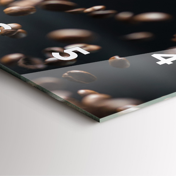 Square glass wall clock Coffee beans