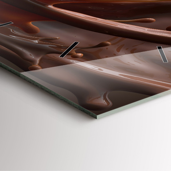 Square glass wall clock Cocoa waves