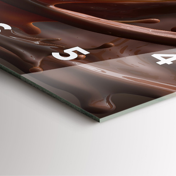 Square glass wall clock Cocoa waves