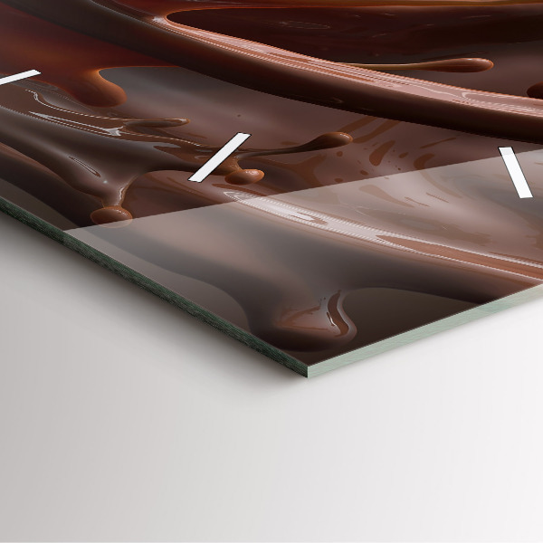 Square glass wall clock Cocoa waves