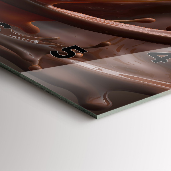 Square glass wall clock Cocoa waves