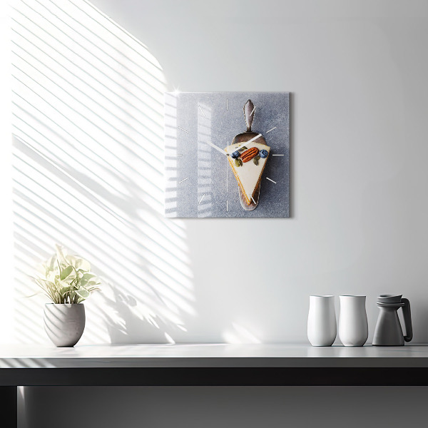 Square glass wall clock A piece of cake