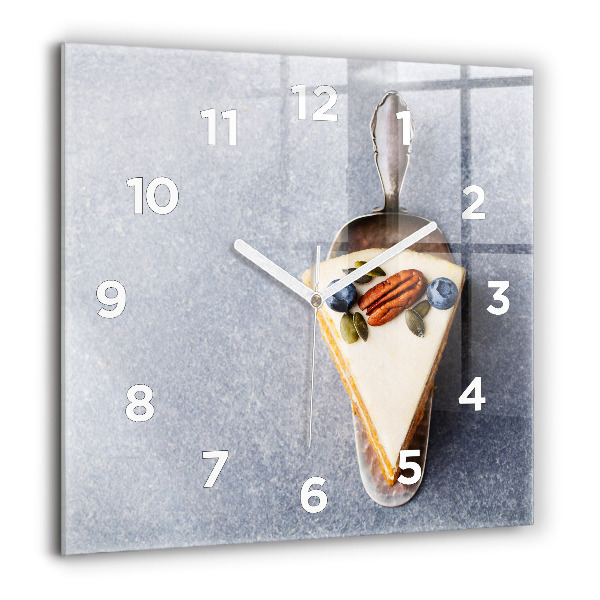 Square glass wall clock A piece of cake