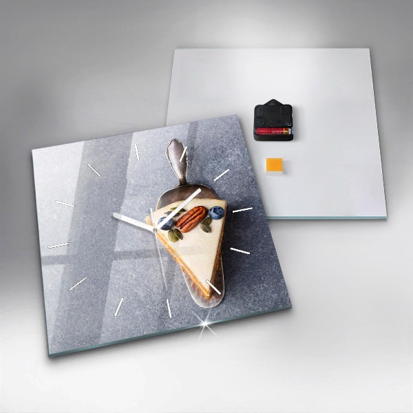 Square glass wall clock A piece of cake