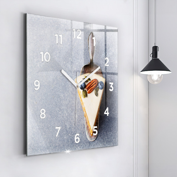 Square glass wall clock A piece of cake