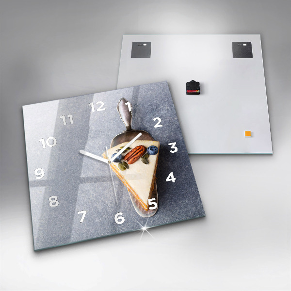 Square glass wall clock A piece of cake