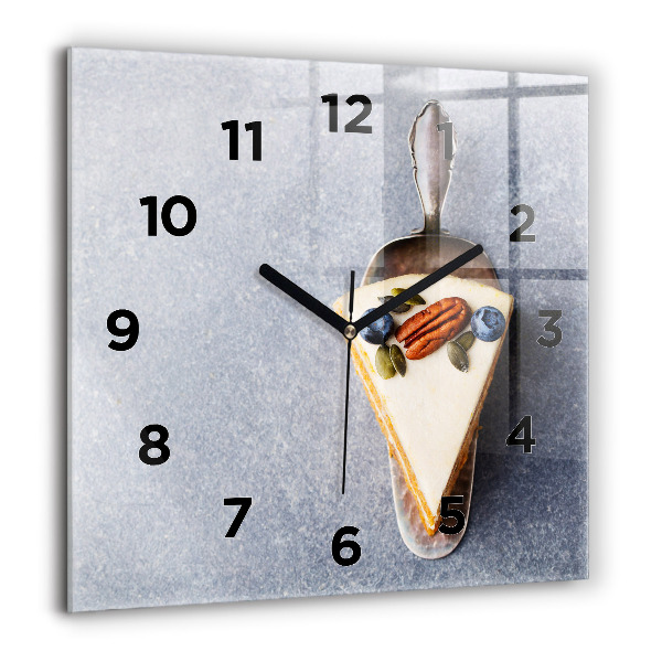 Square glass wall clock A piece of cake