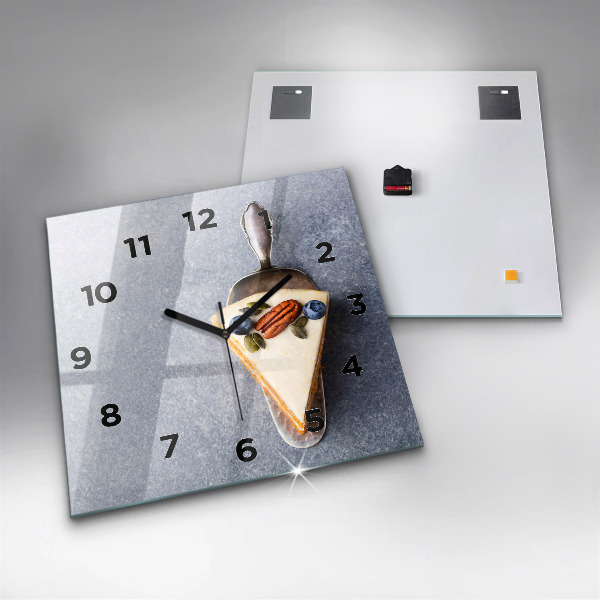 Square glass wall clock A piece of cake