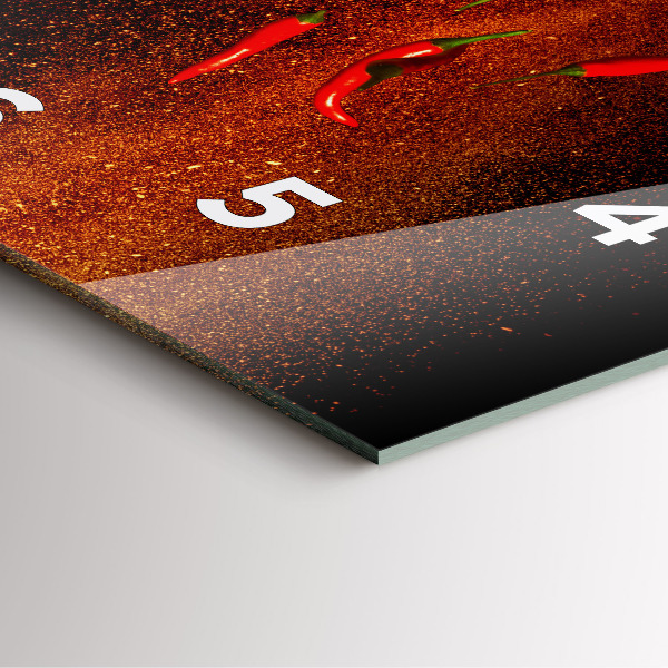 Square glass wall clock Chili peppers