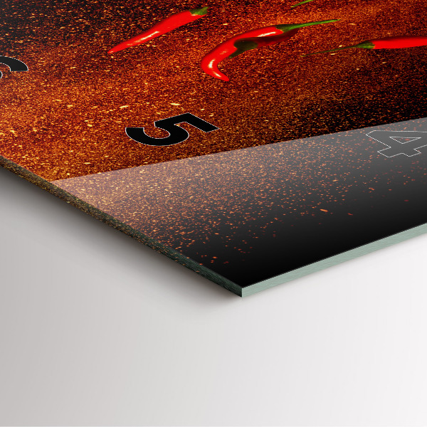 Square glass wall clock Chili peppers