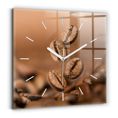 Square glass wall clock Abstract colors