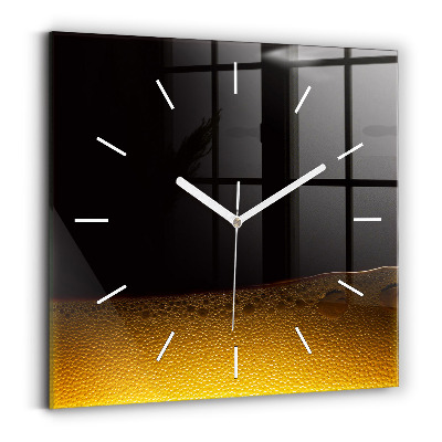 Square glass wall clock Orange juice