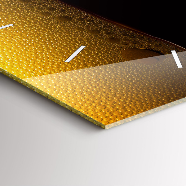 Square glass wall clock Orange juice