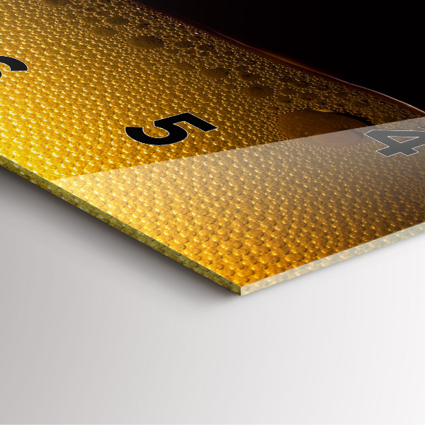 Square glass wall clock Orange juice