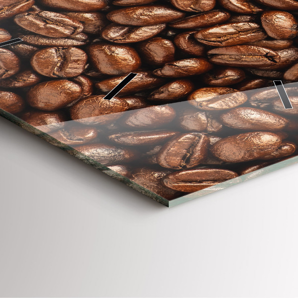 Square glass wall clock Coffee beans
