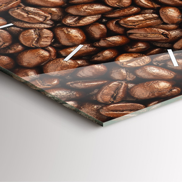 Square glass wall clock Coffee beans