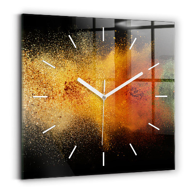 Square glass wall clock Spices scattered