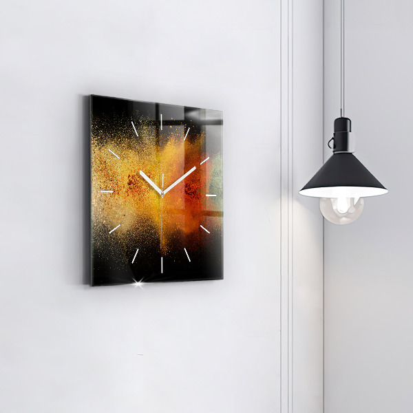 Square glass wall clock Spices scattered
