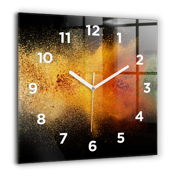 Square glass wall clock Spices scattered