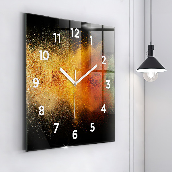 Square glass wall clock Spices scattered