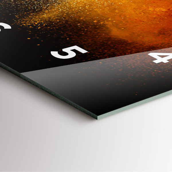 Square glass wall clock Spices scattered