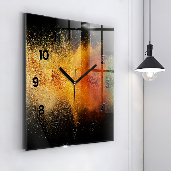 Square glass wall clock Spices scattered