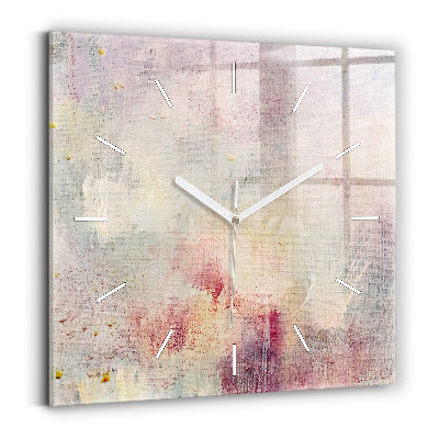 Square glass wall clock Painted abstraction