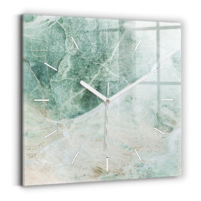 Square glass wall clock Marble Stone Texture