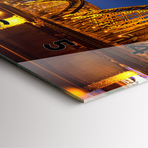 Square glass wall clock Bridge in Germany