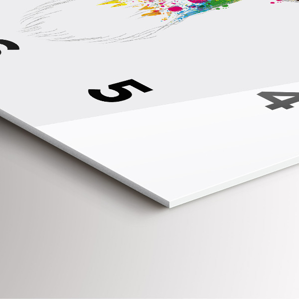 Square glass wall clock Colorful deer head