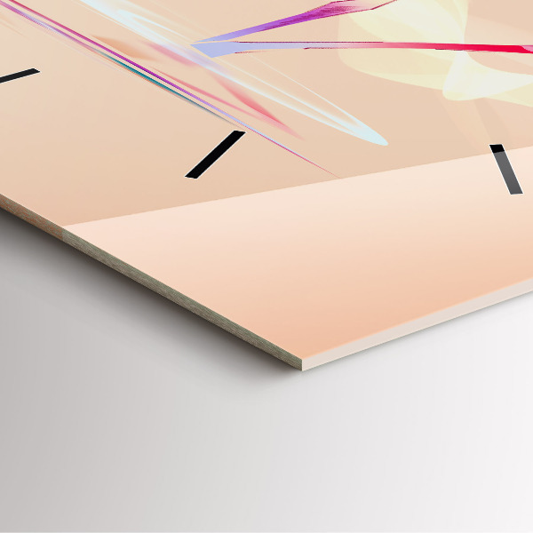 Square glass wall clock Flamingo illustration