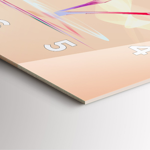 Square glass wall clock Flamingo illustration