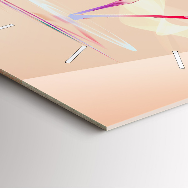 Square glass wall clock Flamingo illustration