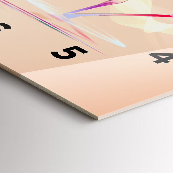 Square glass wall clock Flamingo illustration