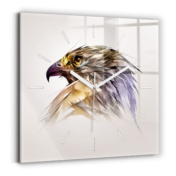 Square glass wall clock Bird of Predation