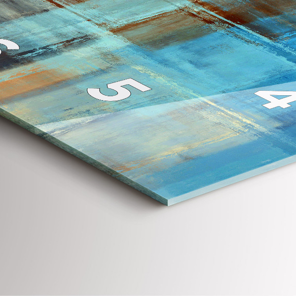 Square glass wall clock Colorful background - abstract