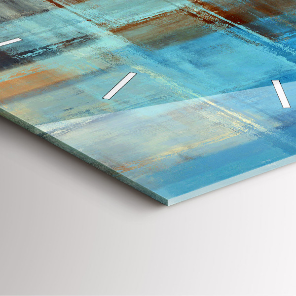 Square glass wall clock Colorful background - abstract