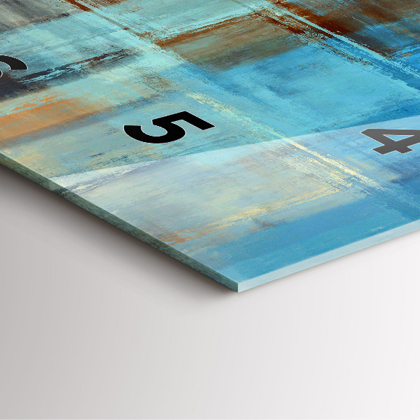 Square glass wall clock Colorful background - abstract