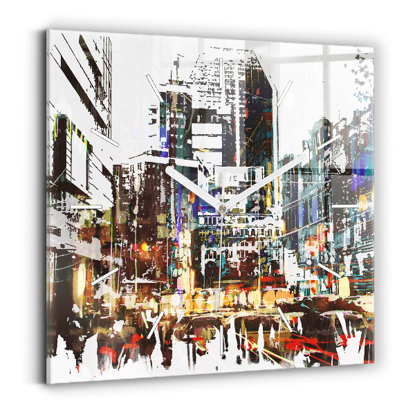 Square glass wall clock New York City