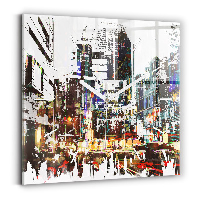 Square glass wall clock New York City