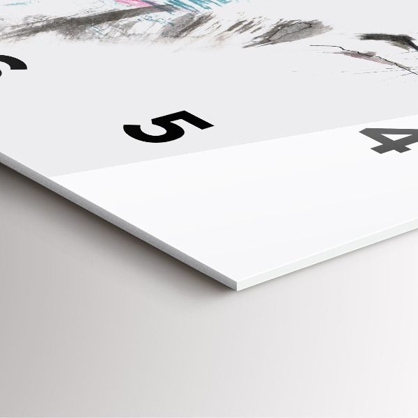 Square glass wall clock Painted Wolf Profile