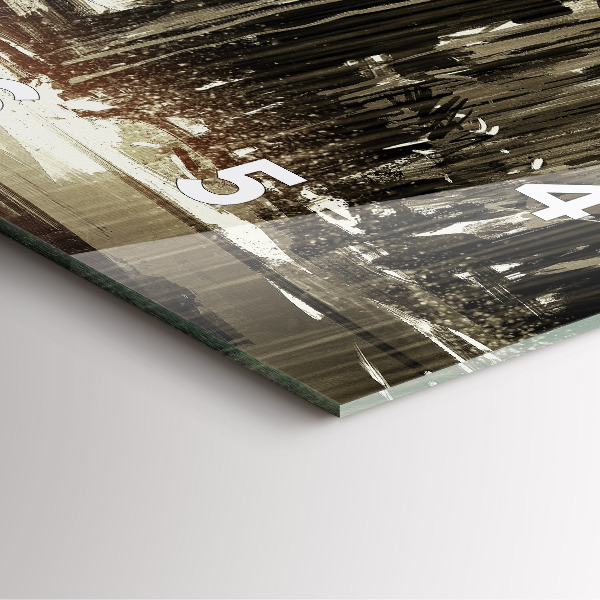 Square glass wall clock Woman on a rainy night