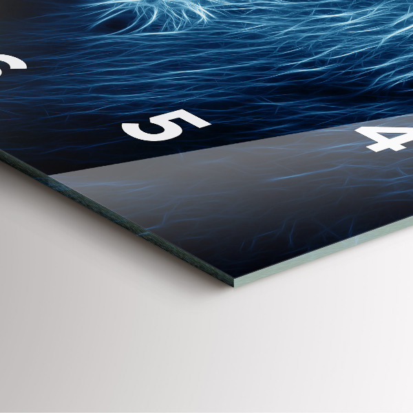 Square glass wall clock Wild lion