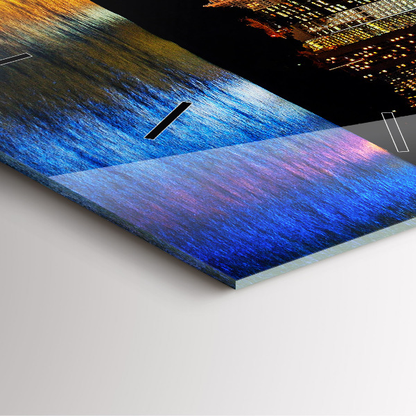 Square glass wall clock Sydney In The Evening