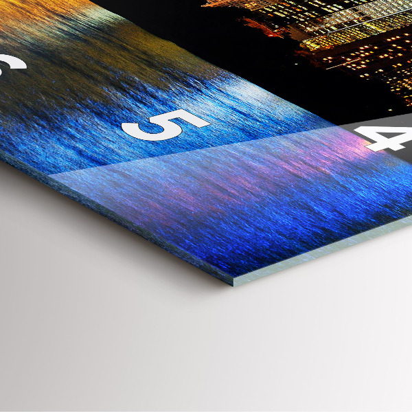 Square glass wall clock Sydney In The Evening