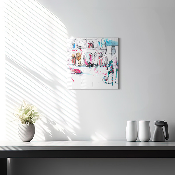 Square glass wall clock The element of femininity