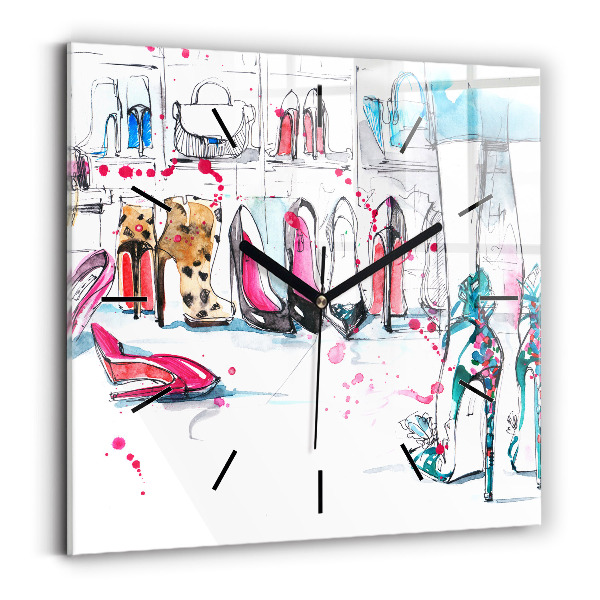 Square glass wall clock The element of femininity